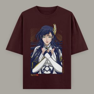 Women's Anime Oversized Classic T-Shirt - Maroon