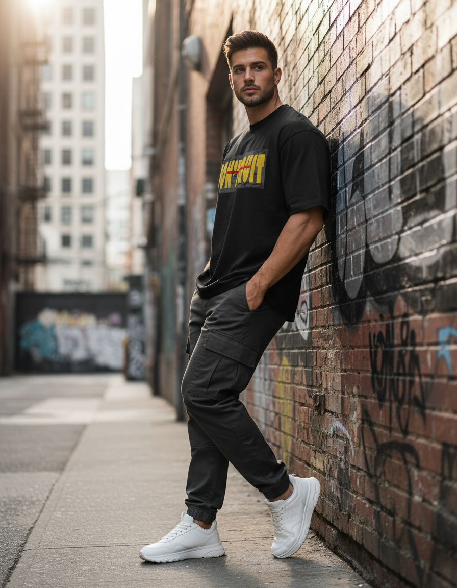 Don't Quit Men's Oversized Classic T-Shirt - Image 4