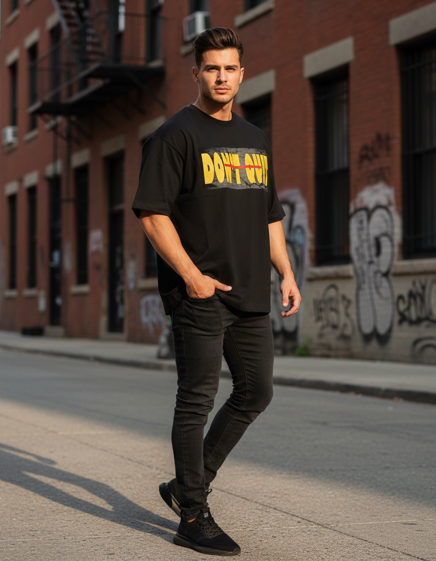 Don't Quit Men's Oversized Classic T-Shirt - Image 5